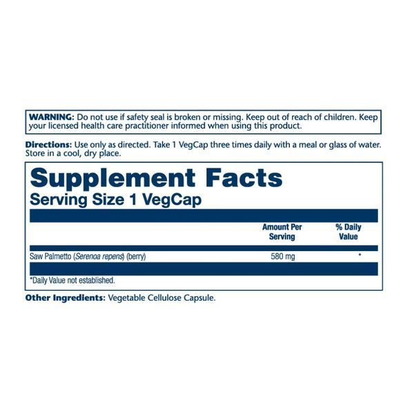Со пальметто, Saw Palmetto Berry 580mg - 50 vcaps 2022-10-1781 фото