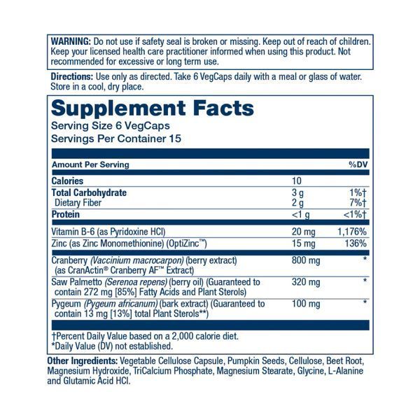 Комплекс для чоловічого здоров'я, Pygeum & Saw Palmetto w/CranActin - 90 vcaps 2023-10-2132 фото