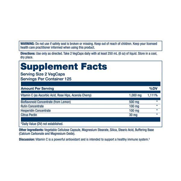 Буферизований вітамін С, Super Bio Vitamin C 1000mg - 250 vcaps 2023-10-2392 фото