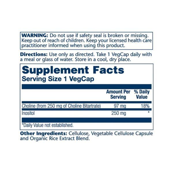 Холін Інозитол, Choline & Inositol - 100 vcaps 2023-10-2386 фото